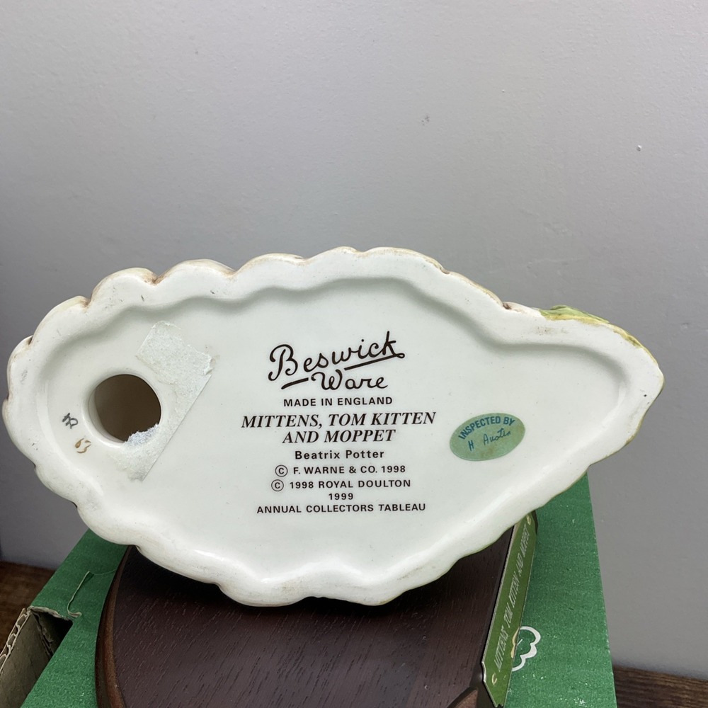 Beatrix Potter Mittens Tom Kitten & Moppet Tableau Beswick Royal Doulton 1999 - Picture 6 of 12